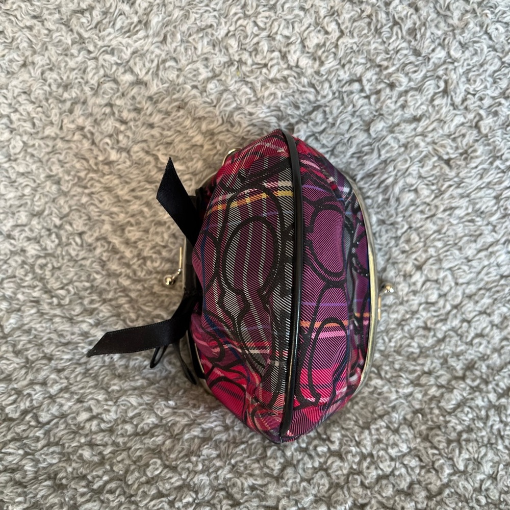 Coach Pink and Black Patterned Clutch - Picture 3 of 6
